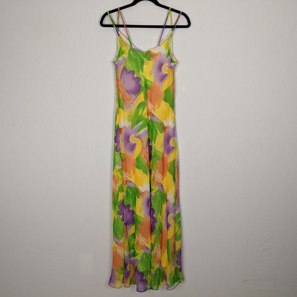Nina Austin summer colorful maxi dress M - Picture 3 of 10
